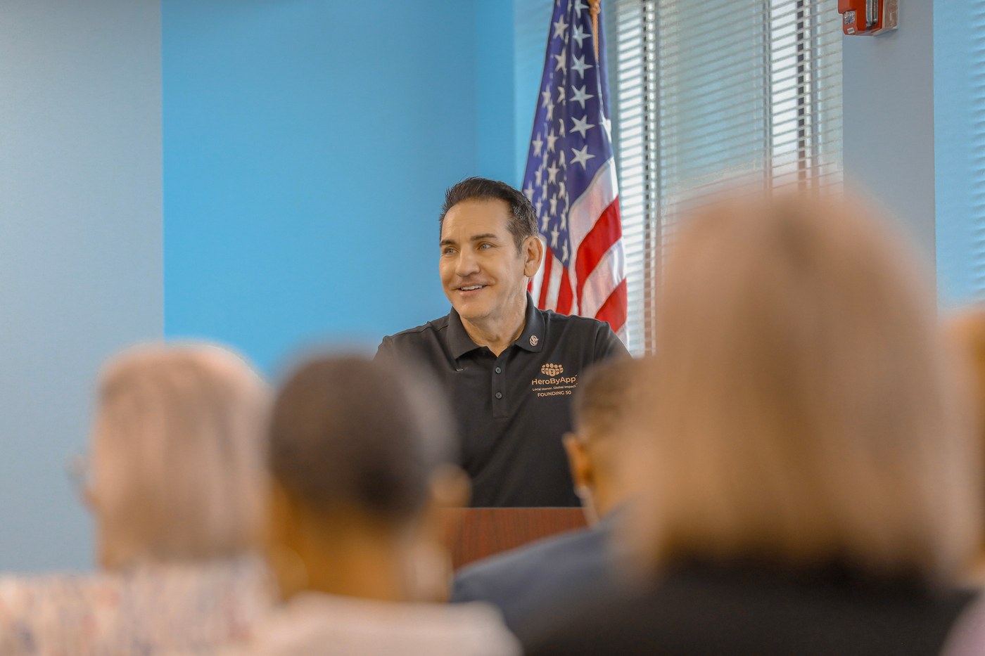 Jerome Mark Mikulich addresses guests